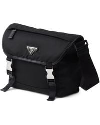 Prada - Borsa A Spalla Con Applicazione Logo - Lyst