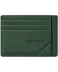 Piquadro - Logo-Plaque Pebbled Card Holder - Lyst