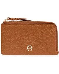Aigner - Carré Soft Logo-Plaque Card Case - Lyst