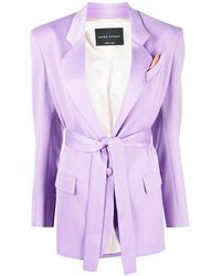 Hebe Studio - Blazer À Taille Ceinturée - Lyst