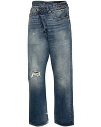 R13 - Crossover Distressed Skinny Jeans - Lyst