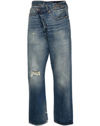 R13 - Jean Skinny Crossover À Effet Usé - Lyst