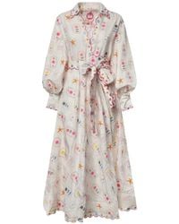 Celiab - Apus Embroidered Scalloped-Trim Maxi Dress - Lyst