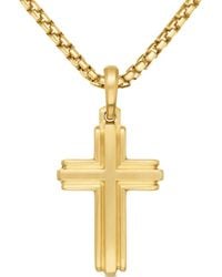 David Yurman - Colgante Deco Cross de 34 mm en oro amarillo de 18 ct - Lyst