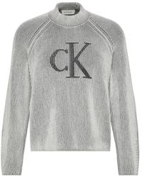 Calvin Klein - Logo-Intarsia Raglan-Sleeve Sweater - Lyst