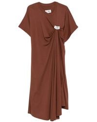 MM6 by Maison Margiela - Logo-Patch Midi Dress - Lyst