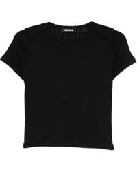 ROTATE BIRGER CHRISTENSEN - Pointelle T-Shirt - Lyst