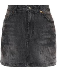 we11done - Washed-Denim Mini Skirt - Lyst