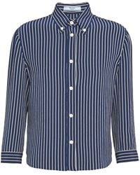 Prada - Striped Silk Shirt - Lyst