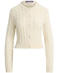 Ralph Lauren - Cable-Knit Buttoned Cardigan - Lyst