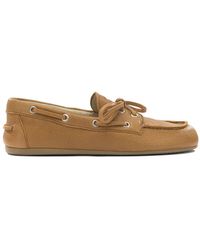 Miu Miu - Tie Detail Leather Lace-Up Shoes - Lyst