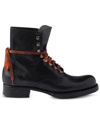 Prada - Leather Laced Booties - Lyst