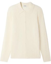 Sandro - Ribbed Shirt-Collar Cardigan - Lyst