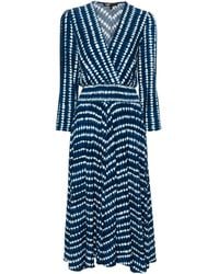 Maje - Abstract-pattern Asymmetrical Mid Dress - Lyst