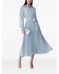 Willa - Pleated Belted Shirt Midi Dress - Lyst