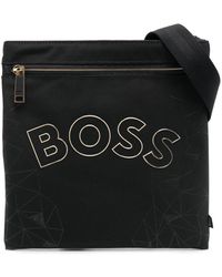 BOSS by HUGO BOSS Synthetic Catch Gl_s Structured Nylon Logo Envelope Bag in Black for Men Mens Bags Messenger bags 