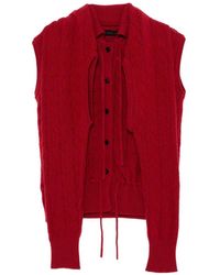 ALAINPAUL - Pointelle-Knit Trompe-L'Oeil Cardigan - Lyst