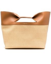 Alexander McQueen - The Bow Straw-woven Tote Bag - Lyst