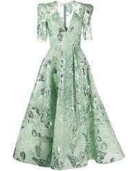 Elie Saab - Sequin-embellished Embroidered Tulle Midi Dress - Lyst