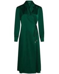 KARL LAGERFELD - Satin-Finish Wrap Dress - Lyst