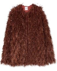St. John - Faux-fur Metallic-thread Jacket - Lyst