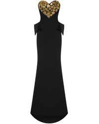 Moschino - Sweetheart-neck Embroidered Maxi Dress - Lyst