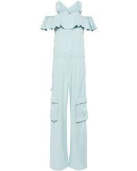 Moschino - Ruffle-Detail Cold-Shoulder Jumpsuit - Lyst