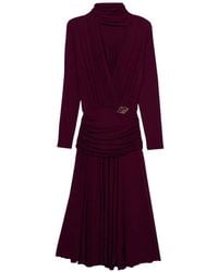 Blumarine - Draped Stole-Detail Midi Dress - Lyst