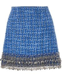 Carolina Herrera - Tweed Embellished Mini Skirt - Lyst