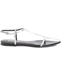 Jil Sander - Pointed Open-Toe Leather Sandals - Lyst