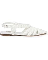 Casadei - Avenida Woven Slingback Flat Pumps - Lyst