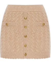 LoveShackFancy - Berritt Cable-Knit Button Mini Skirt - Lyst