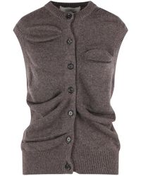 PILLINGS - Sleeveless Wool Cardigan - Lyst