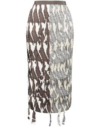 JNBY - Fringed-Edge Midi Skirt - Lyst