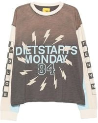 DIET STARTS MONDAY - Graphic-Print Panelled Long-Sleeved T-Shirt - Lyst
