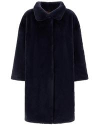 Herno - Manteau En Fourrure Artificielle À Col Montant - Lyst