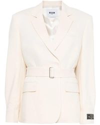 MSGM - Blazer Con Cintura - Lyst