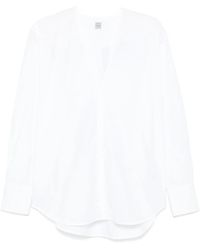 TOTEME - Bluse Mit V-Ausschnitt - Lyst
