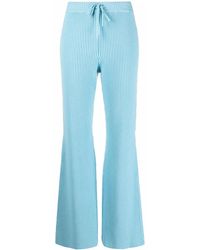 Alberta Ferretti - Ribbed Knit Flared Trousers - Lyst