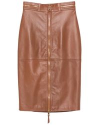 Elisabetta Franchi - Jupe Crayon Mi-Longue À Fermeture Zippée - Lyst