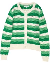 Chinti & Parker - Striped Crochet Cotton Cardigan - Lyst