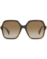 Gucci - Tortoiseshell-effect Square-frame Sunglasses - Lyst