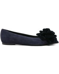 Agl Attilio Giusti Leombruni - Flower-Embellished Suede Flat Pumps - Lyst