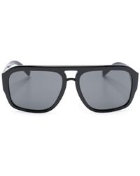 Dolce & Gabbana - Logo-plaque Pilot-frame Sunglasses - Lyst