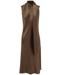 Vince - Scarf-Detail Sleeveless Satin Maxi Dress - Lyst