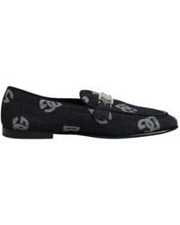 Dolce & Gabbana - Logo-Print Denim Buckle Loafers - Lyst
