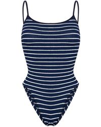 Hunza G - Pamela Striped Swimsuit - Lyst