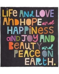 Faliero Sarti - Happiness Slogan-Print Frayed Scarf - Lyst