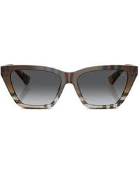Burberry - Check-Pattern Cat-Eye Sunglasses - Lyst