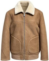Poche Paris - Veste Zippée À Col En Peau Lainée - Lyst